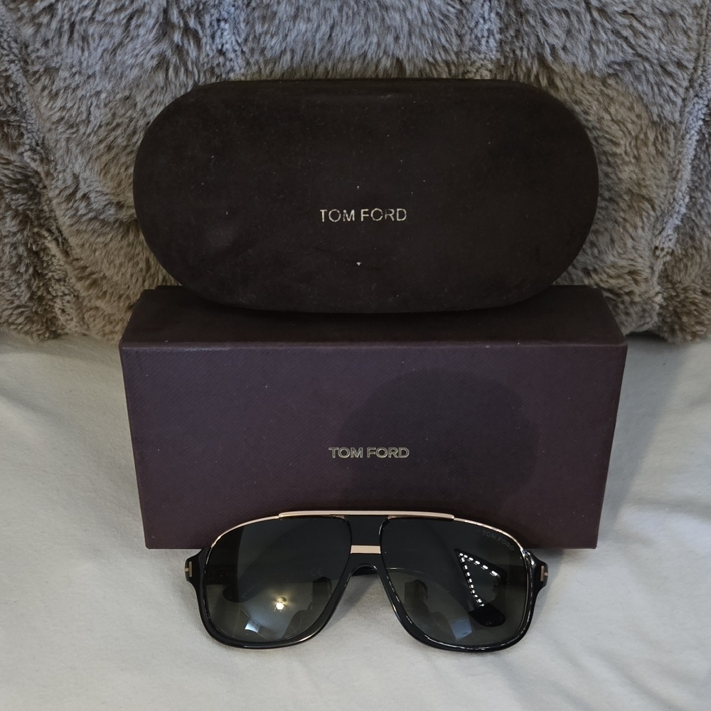 Tom Ford Black Sunglasses with Gold Trim